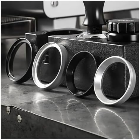 Espresso Dosing Funnel 9 Pcs Coffee Metering Ring Aluminum Alloy Magnetic Handle Powder to Prevent Flying (51/53/58mm)(Silver-53MM-) - Image 6