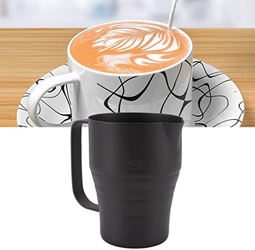32oz Milk Frothing Pitcher, Stainless Steel Espresso Steaming Pitcher, Milk Frother Cup with Tapered Spout, Espresso Machine Accessories Thicken Coffee Milk Latte Art Jug Cup for Home, Coffee Shop - Image 5