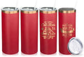 20 oz Skinny Tumblers Bulk with Lids and Straws Bright Red,4 pack by MetalyaTumblers