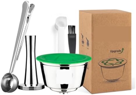 Upgraded Refillable Coffee Capsule Reusable Stainless Steel Filter Cup Cofee Machine Crema Maker(Light Grey) by Unknown