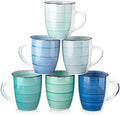vancasso Bonita 12 Oz Coffee Mugs Set of 6, Ceramic Coffee Cups for Cappuccino, Latte, Tea, Cocoa, Cool Color by vancasso