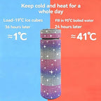 17 oz Bling Stainless Steel Water Bottle Rhinestone Vacuum Water Bottle Glitter Bottles Diamond Vacuum Flask Mug Gift Girls Women (500ml), Red+Purple+White - Image 4