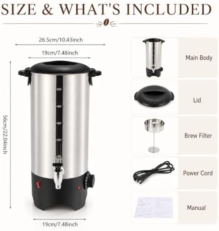 Commercial Coffee Urn Stainless Steel Adjustable Temperature - Image 2