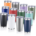 20 oz Tumblers Bulk Stainless Steel Tumbler with Lid, 12 Pack by CoolYoleb