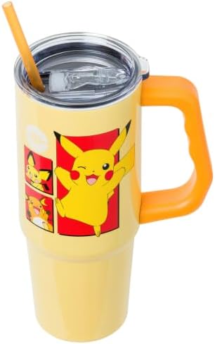 Silver Buffalo Pokemon Pikachu Evolution Stainless Steel Tumbler, 30oz - Image 3