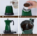 LAOION 6 or 3 Cup Electric Moka Pot, Cafeteras Electricas Modernas-Green - Image 4
