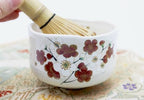 Japanese Traditional Mino Ware Handcrafted Mini Matcha Chawan Tea Bowl Cup Set With Chasen Bamboo Tea Whisk Ceremony Tableware Pottery (Kohiki Ume) - Image 2