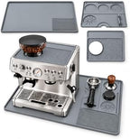 angelle 3-Piece Silicone Coffee Mat Set Compatible with Breville Barista Express BES870 BES875 and Touch BES880, 24 x 16 in Espresso Machine Base, Top Protector and Tamping Pad, Gray by Unknown