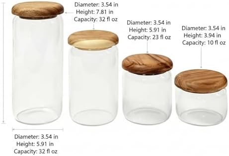 Wide Mouth Mason Jars 4-Pack 300/380/680/950ml w/ Acacia Lids & Spoons - Image 5