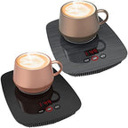 Coffee Mug Warmer for Desk with Heating Function 25 Watt Electric Beverage Warmer with Adjustable Temperature 131℉/ 55℃or 167℉/ 75℃ (Without Mug) 2PCS by nicelucky