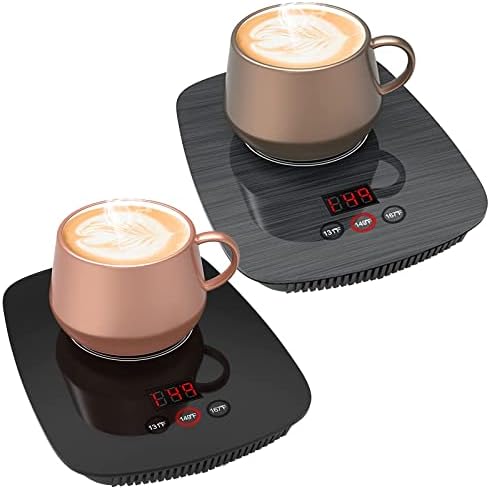 Coffee Mug Warmer for Desk with Heating Function 25 Watt Electric Beverage Warmer with Adjustable Temperature 131℉/ 55℃or 167℉/ 75℃ (Without Mug) 2PCS by nicelucky