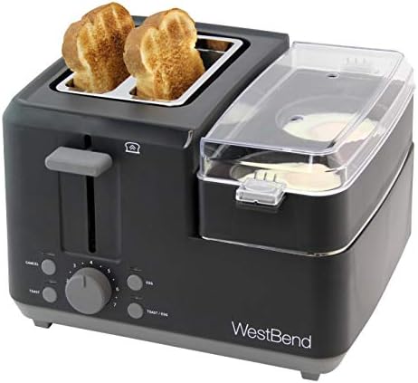 West Bend 78500 Breakfast Station Wide Slot Toaster, 2-Slice, Black & Hamilton Beach Glass Electric Tea Kettle, Water Boiler & Heater, 1 L, Clear - Image 2