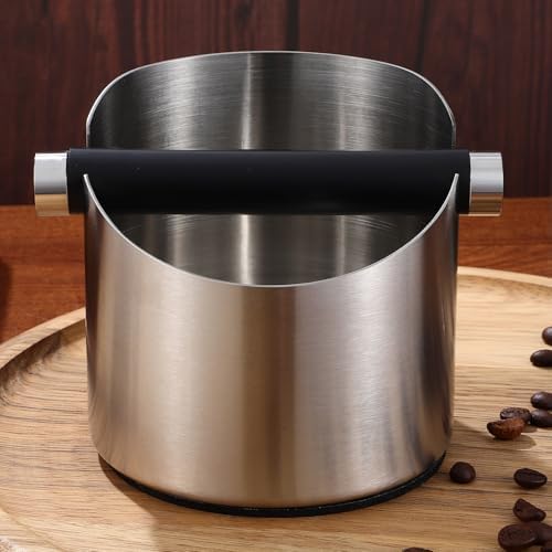 Coffee Knock Box with Clean Brush Stainless Steel Coffee Grounds Collector - Image 7