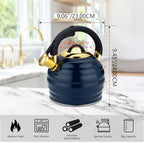 Tea Kettle for Stove Top Whistling Teapot, 3.2Q Tea Pot Stainless Steel Teakettle with Heat Proof Ergonomic Handle - Image 5