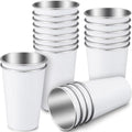 Mimorou 20 Pack 16 oz Stainless Steel Cups Metal Cup, White by Mimorou