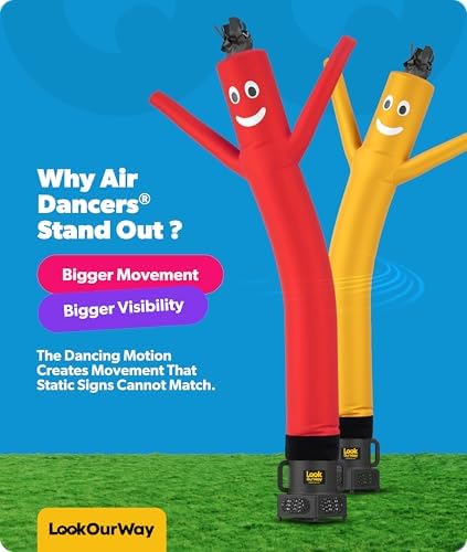 LookOurWay Air Dancers Wacky Waving Inflatable Tube Man Attachment - 7 Feet Tall Advertising Air Dancer Waving Man Inflatable Tube Guy - Blower Not Included - Red - Image 4