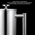 Stainless Steel French Press Coffee Maker, Double Wall Insulated Rustproof for Camping Office Home with U Shaped Spout No Drip (1000ml) - Image 3