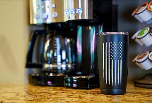 Military Gift Shop 20oz American Flag Tumbler, Insulated Steel USA Coffee Mug with Lid | Disabled Vet Owned Business | Flag 20 oz - Image 6
