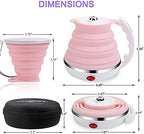 Upgrade Dual Voltage Travel Kettle 110-220V, Food Grade Silicone, Pink - Image 2