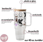 Sip-Sip Hooray! Basgiath War College 40oz Glass Tumbler with Lid and Straw - Image 4