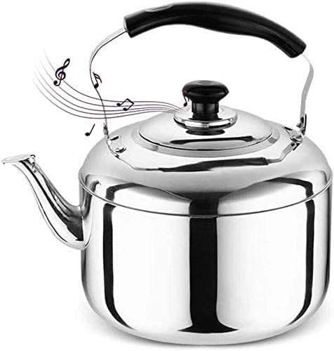 Whistling Kettle Kitchen Gas Kettle 4L/5L Whistling Tea Kettle Stovetop Stainless Steel Whistling Teapot with -hot Rubber Handle Stovetops by Unknown