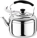 Whistling Kettle Kitchen Gas Kettle 4L/5L Whistling Tea Kettle Stovetop Stainless Steel Whistling Teapot with -hot Rubber Handle Stovetops by Unknown