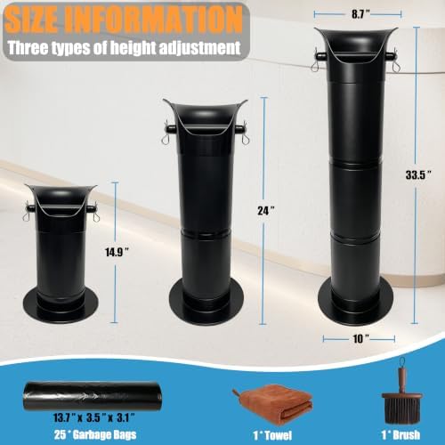 Espresso Knock Box for Coffee Grounds, Commercial Coffee Knock Box with Garbage Bags, Towel and Brush, Removable Espresso Dump Bin with Base for Coffee Shop Station, Bar, Home -18L Espresso Trash Can - Image 2