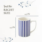 Spode Steccato Collection - 12oz Coffee Mug with Large Handles, Stripe Cobalt Blue (Set of 4) | Fine Earthenware | Dishwasher and Microwave Safe | Cup For Coffee, Tea, Latte, and Hot Chocolate - Image 7