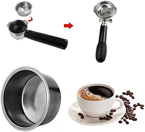 52mm Coffee Portafilter Basket, 1 Cup Double Layer Stainless Steel Pressurized Coffee Filter Basket Bottomless Portafilter Espresso Machines Accessories for EUPA 1817 1819 Gustino 1PCS - Image 6