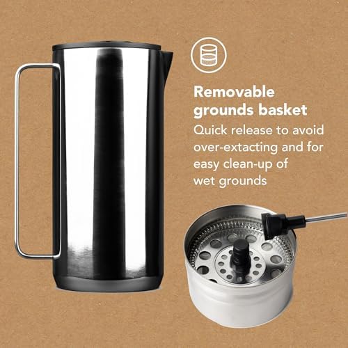 MiiR New Standard French Press - 33oz Stainless Steel Insulated French Press Coffee Maker - Image 3