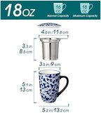 vancasso SELENE Porcelain Tea Mug, 18 oz Porcelain Tea Cup with Infuser and Lid Steeps Loose Leaf Tea, Microwave & Dishwasher Safe, Blossom Cluster - Image 2