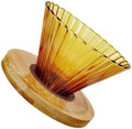 Healifty Reusable Coffee Filter Cone with High Borosilicate Glass and Wood Handle, Easy to Clean and Sturdy Coffee Accessory for Kitchen the Road Use by Healifty