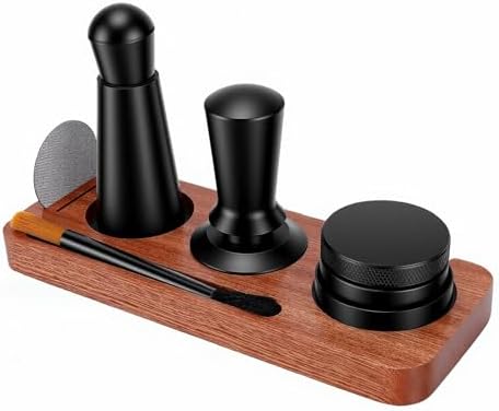 Espresso Accessories Kit, Espresso Tamper Tools Accessories Kit, Coffee Tamping Station Coffee Distributor 58mm Tamper Dosing Funnel, WDT Stirrer, Brush by oreilet