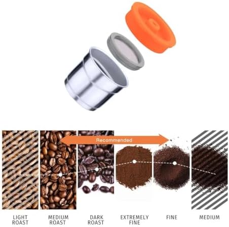Stainless Steel Metal Reusable Coffee Capsule Refillable Filter with Orange Cover(3pc-t-ymq) - Image 4