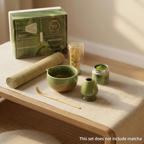 Premium Japanese Traditional Matcha Tea Set, Handmade Ceramic Bowl, Holder with Bamboo Whisk and Scoop for Starters,Complete 4-Piece Kit,Ceremonial Party Gifts for Birthday Anniversary - Image 5