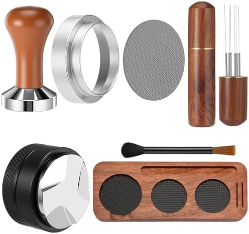 7 Pcs Espresso Accessories Tamper Set WDT Tool Barista Kit 58 mm by Ferrochef