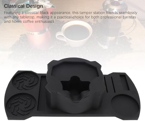 Coffee Tamping Station, Silicone Storage Mat with Large Space for 51mm 53mm 58mm Handle, Distributor Tamper Stand for Barista and Home Coffee Enthusiasts - Image 4