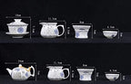 Blue-and-white exquisite ceramic teapot kettle tea cup hollow out porcelain tea set chinese handmade tea set drinkware-K10 pcs (M10 pcs) - Image 4