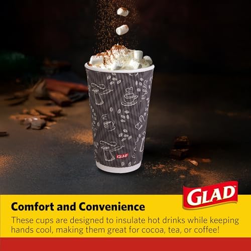Glad Disposable Coffee Cups with Lids, Java Mocha, 16 Oz, 50 Count, 6-Pack - Image 4
