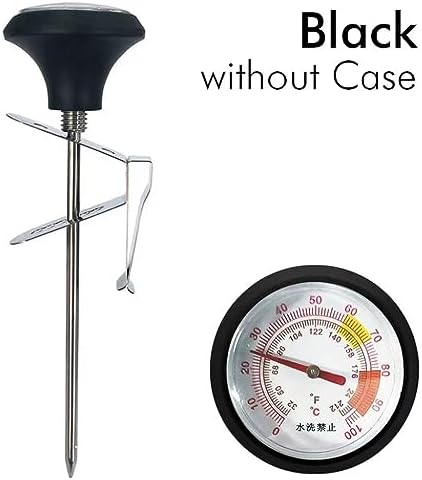 5 Inch Dial Probe Thermometer 0-100 °C Milk Coffee Thermometer Instant Read Stainless Steel Kitchen Food Cooking Milk Coffee (Color : Black) - Image 2