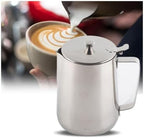 Milk Creamer Frothing Pitcher Stainless Steel Coffee Cup Mug Jug With Lid For Latte(350ml) - Image 3