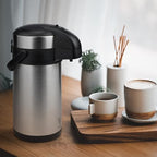 Airpot Coffee Dispenser with Pump - 140 oz Insulated Stainless Steel Coffee Carafe - Thermal Beverage Dispenser - Coffee Urn for Hot/Cold Water, Party Chocolate Drinks - Image 6
