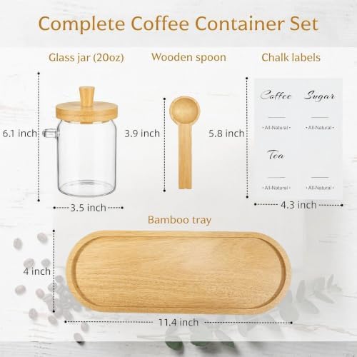 3-Pack 20oz Glass Coffee Container Set - Image 3