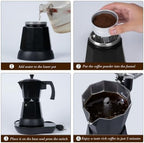 LAOION 6 or 3 Cup Electric Moka Pot, Cafeteras Electricas Modernas-Black - Image 4
