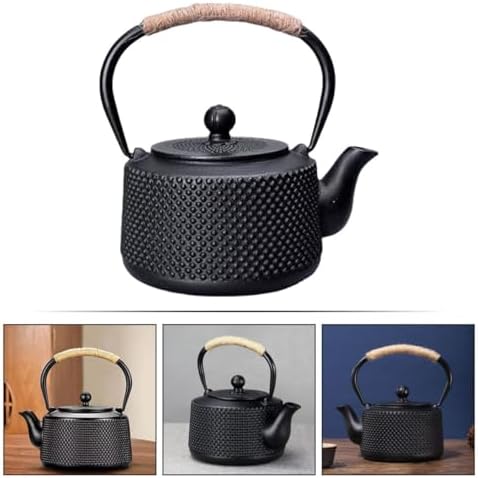 Small 900ml Cast Iron Tetsubin Tea Pot with Handle, Japanese Style Iron Teapot for Household Use, Sturdy Heat Retention Teaware for Gongfu Tea and Home Brewing - Image 6