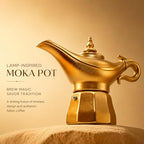Aladdin Espresso and Coffee Maker, Moka Pot, Stovetop Espresso Maker, Portable Aladdin Coffee Pot, Aluminium Moka Pot 3 Cups (5 Oz - 150 Ml) Golden - Image 4