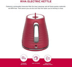 Homeart Riva Electric Kettle - With Removable Limescale Filter, Fast Boiling and Auto Shut-off, Ergonomic Handle and 360-Degree Base - 1.7L Capacity, Red - Image 2