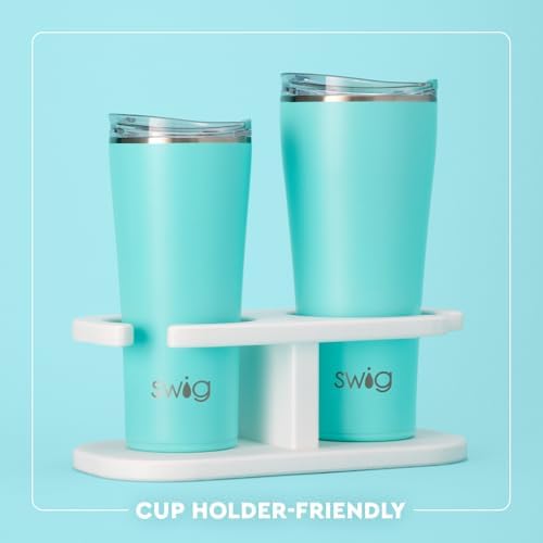 Swig Life 32oz Insulated Tumbler with Lid, Flora Azul - Image 6