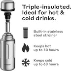 BOBBER 34 oz Vacuum Insulated Stainless Steel Water Bottle with Removable Tea Infuser – Dishwasher Safe, Keeps Drinks Hot for 40 Hours – Triple Walled Coffee Thermo for Hot Drinks (Matte) - Image 2