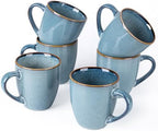 GBhome Ceramic Coffee Mugs Set of 6, 12oz Stoneware Coffee Mugs Set For Dad Mom Women MEN, Light Weight Ceramic Coffee Cups for Latte/Tea/Beer/Hot Cocoa, Dishwasher & Microwave Safe by GBhome